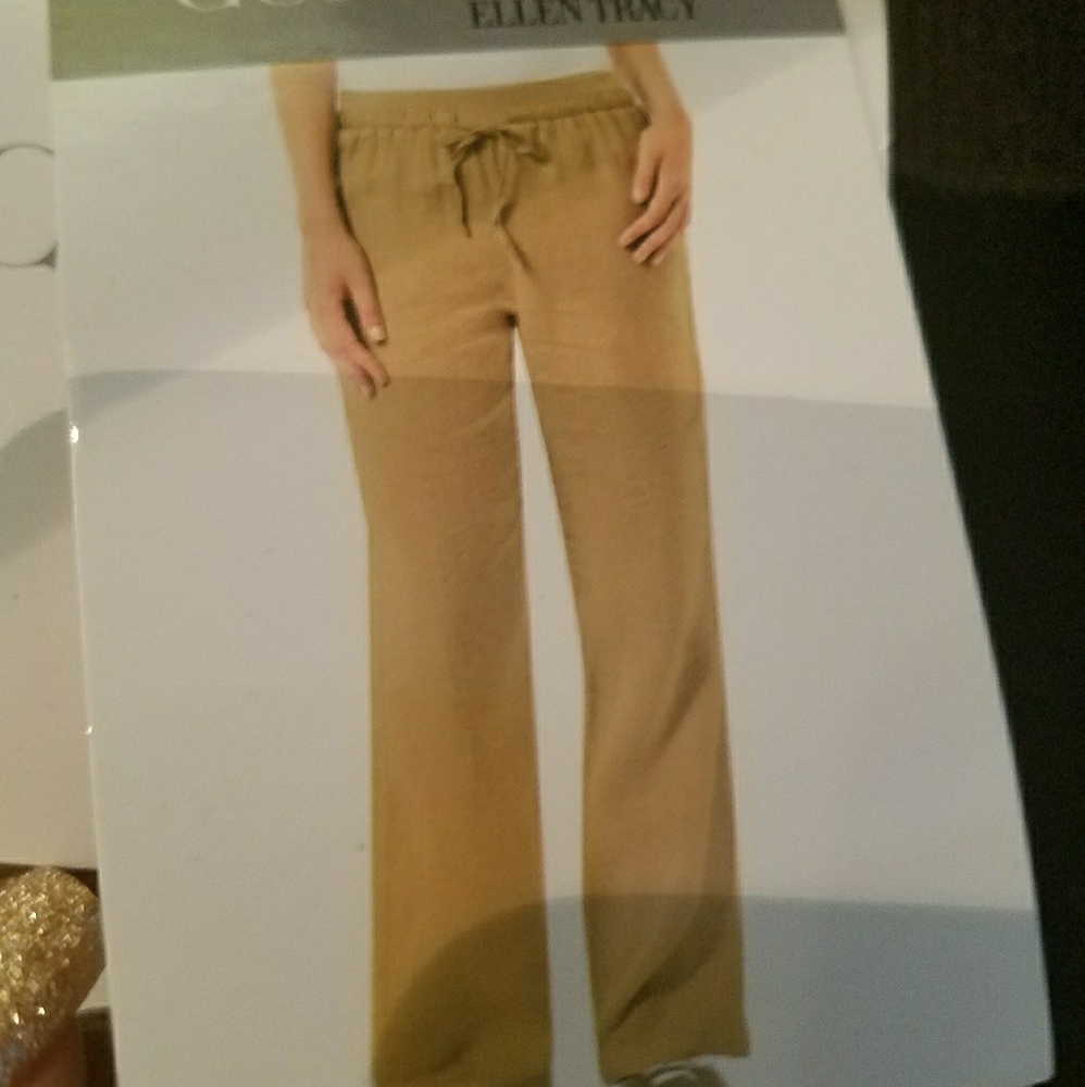 Ellen Tracey Womens Linen Pants